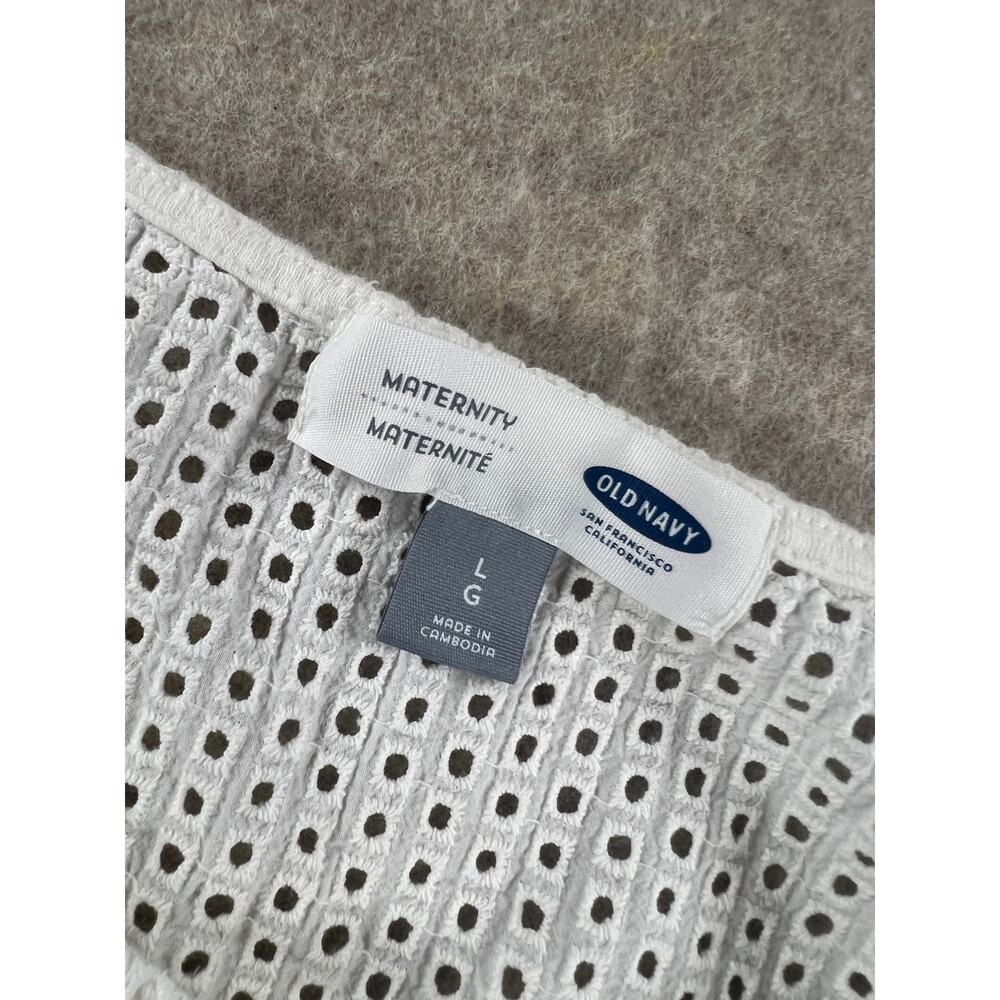 Old Navy Maternity White Eyelet Detail Tank Top Size Large - Picture 3 of 5